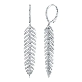 0.60CT DIAMOND 'Phoenix' Drop FEATHER EARRING - Short