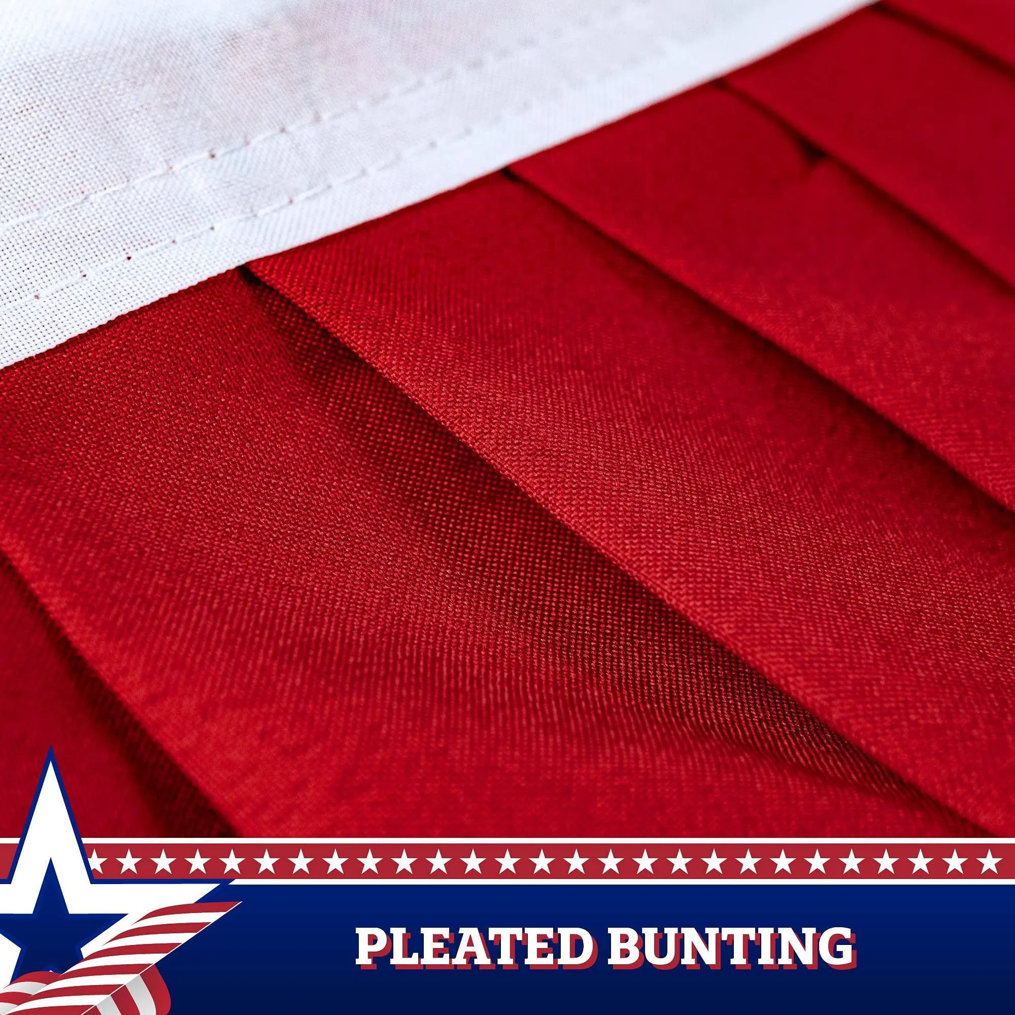 1 Pack USA Pleated Fan Flag 3x6 Ft American Bunting Decoration Flags Polyester