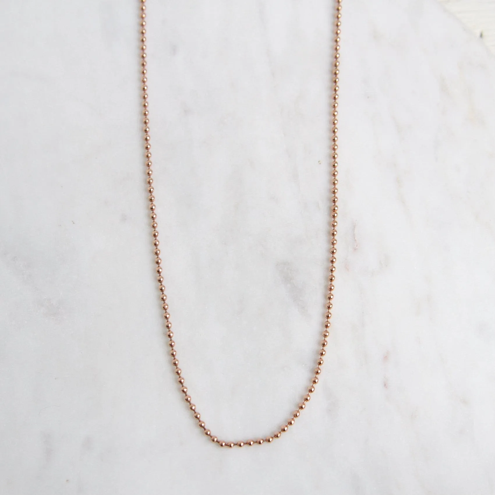 14K Rose Gold Ball Chain