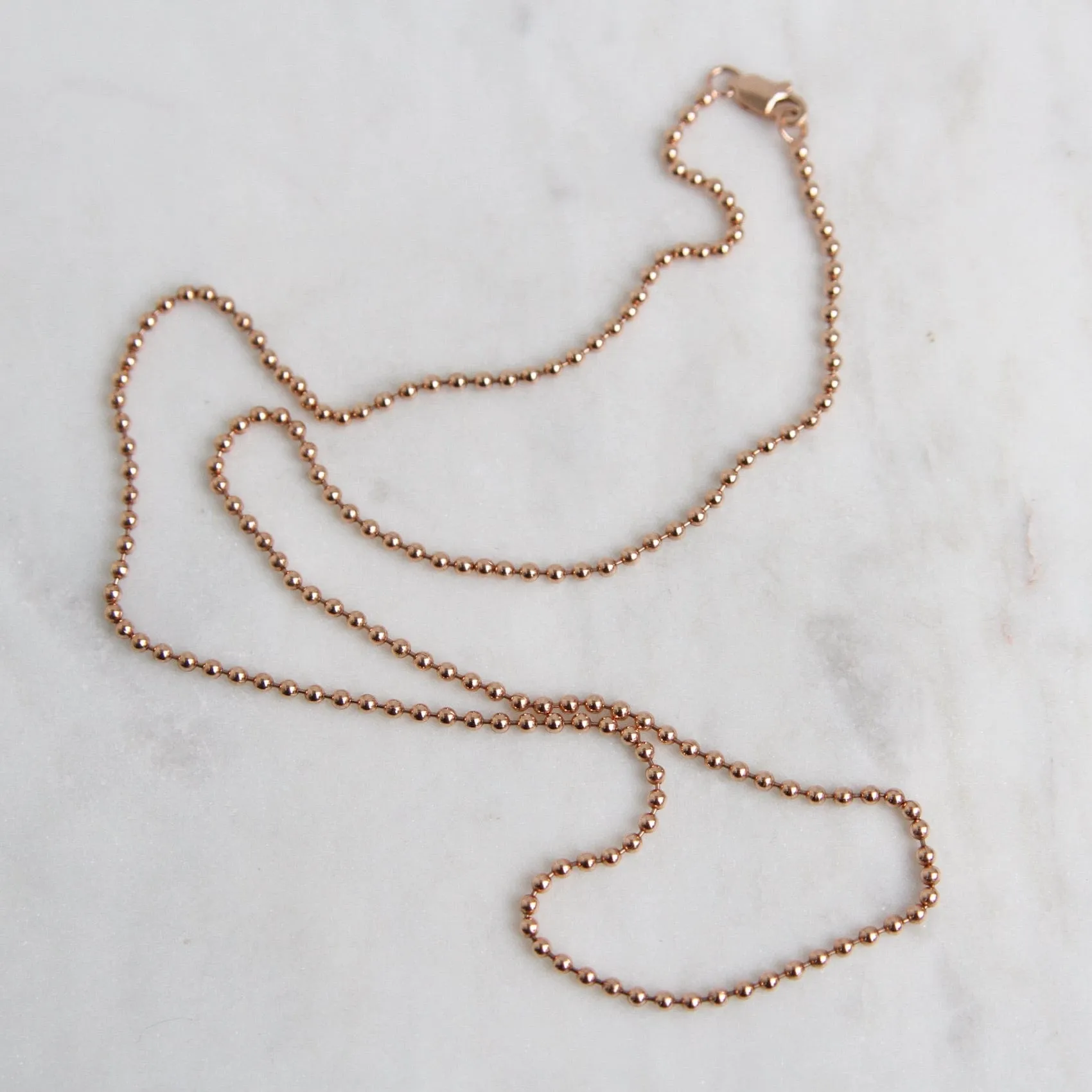 14K Rose Gold Ball Chain