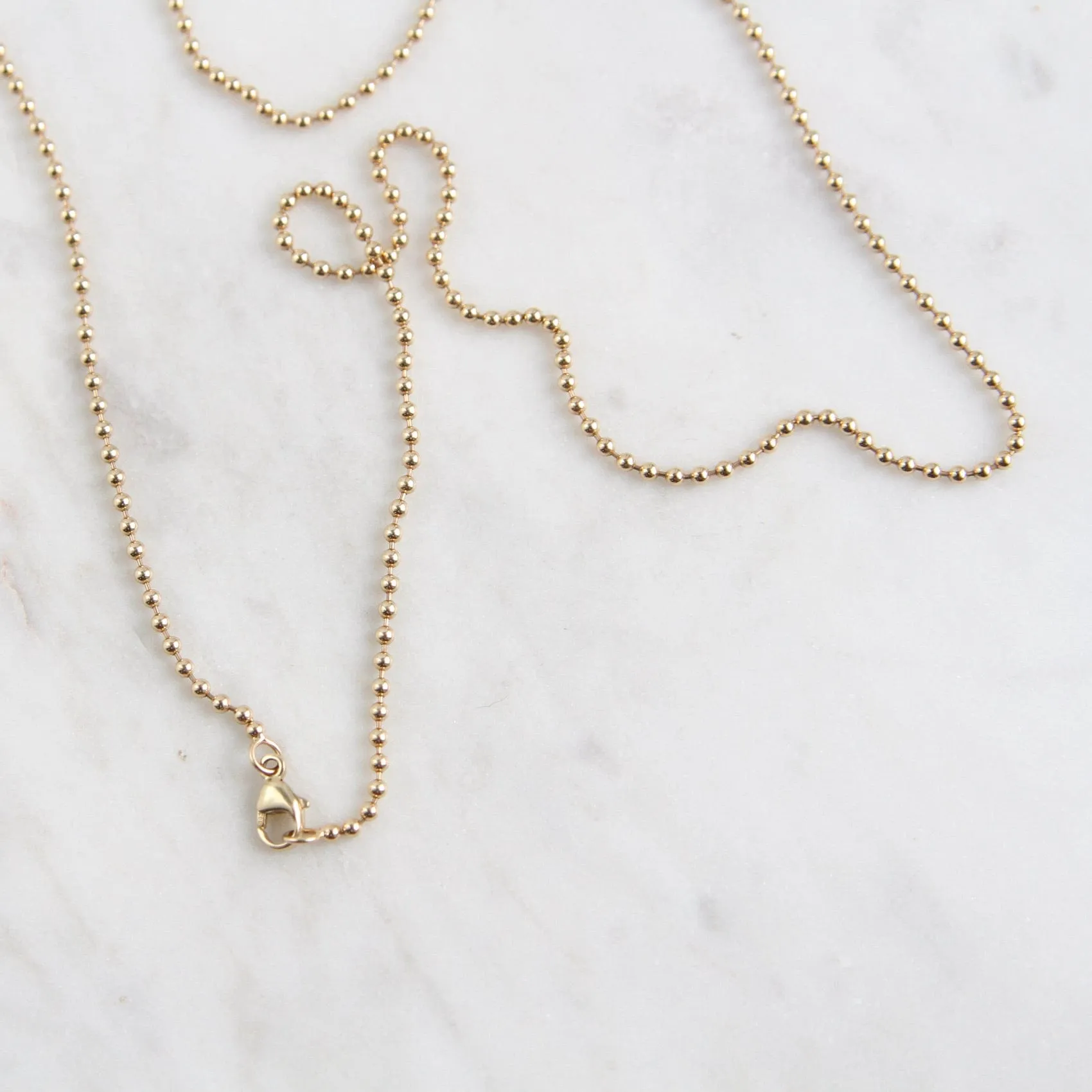 14k Yellow Gold Ball Chain ~ 24" 1.8mm