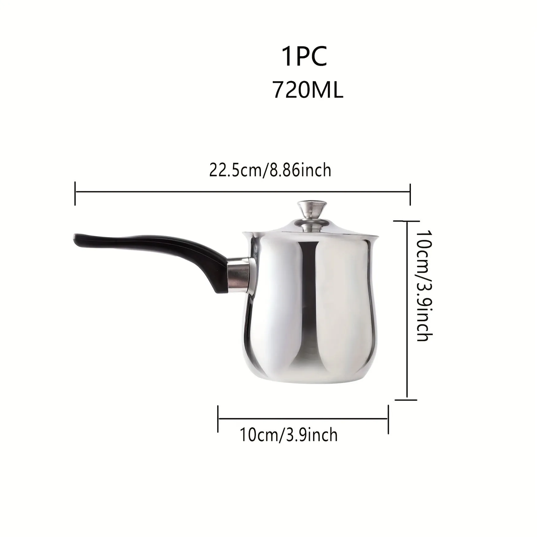 1pc Premium Stainless Steel Coffee Pot - Long-Handled Latte Art Pot for Easy Pouring and Serving - Durable, Rust-Resistant, and Easy to Clean