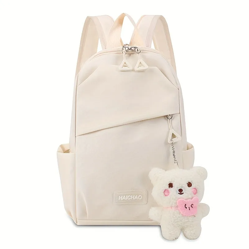 1pc Simple Casual Backpack, Fashion Versatile Student Schoolbag