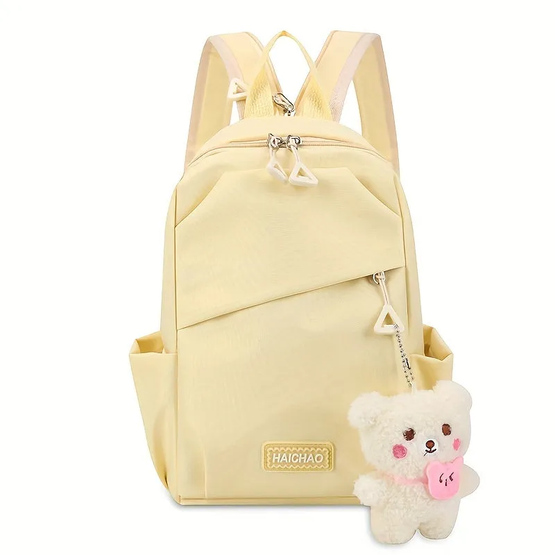 1pc Simple Casual Backpack, Fashion Versatile Student Schoolbag