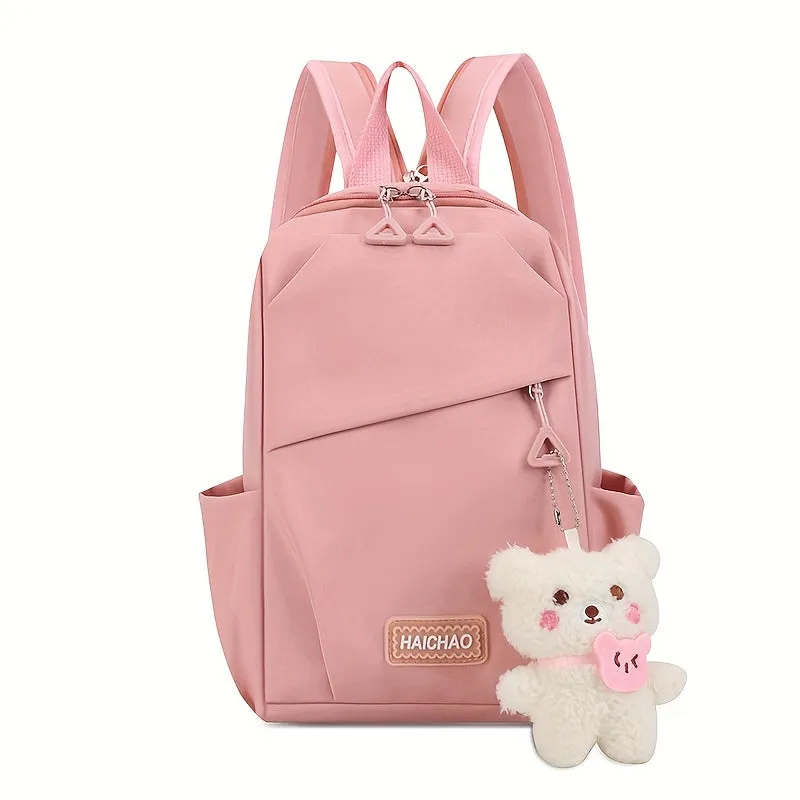 1pc Simple Casual Backpack, Fashion Versatile Student Schoolbag