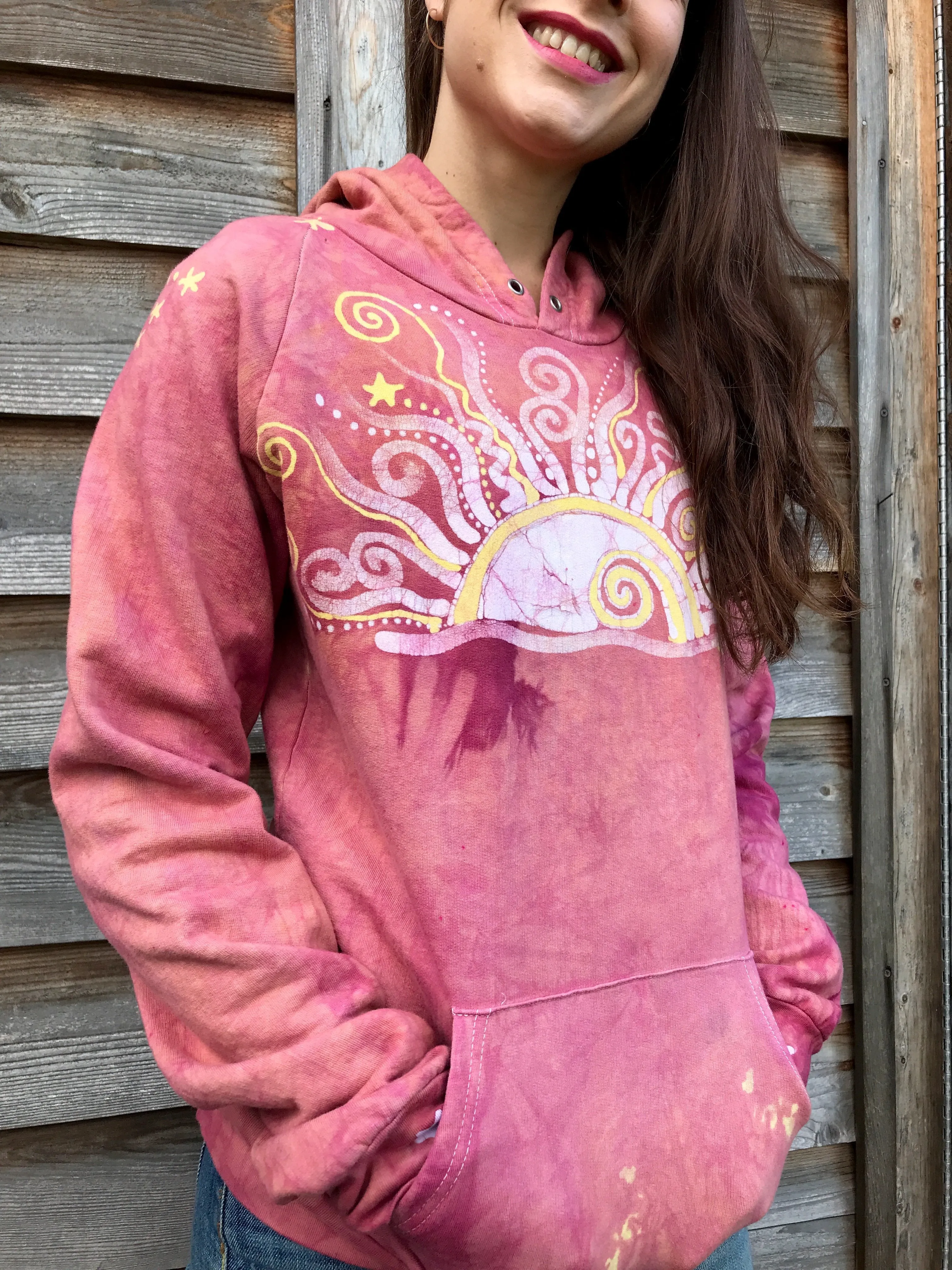 A Day At The Beach - Organic Cotton Batikwalla Hoodie