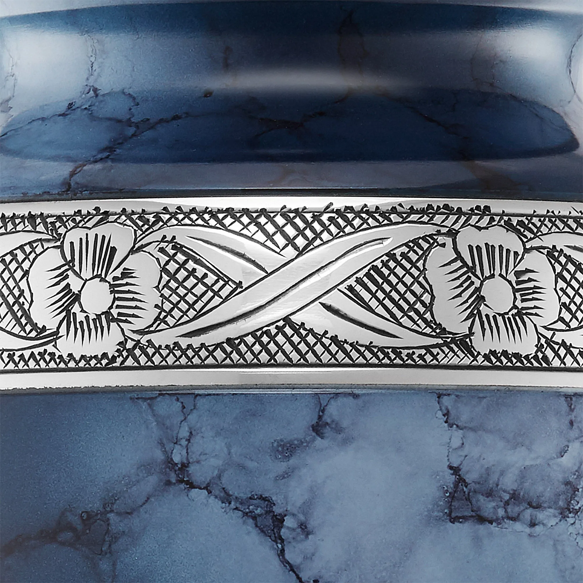 Adult Silver and Blue Cremation Memorial Urn, Velvet Bag by Reminded