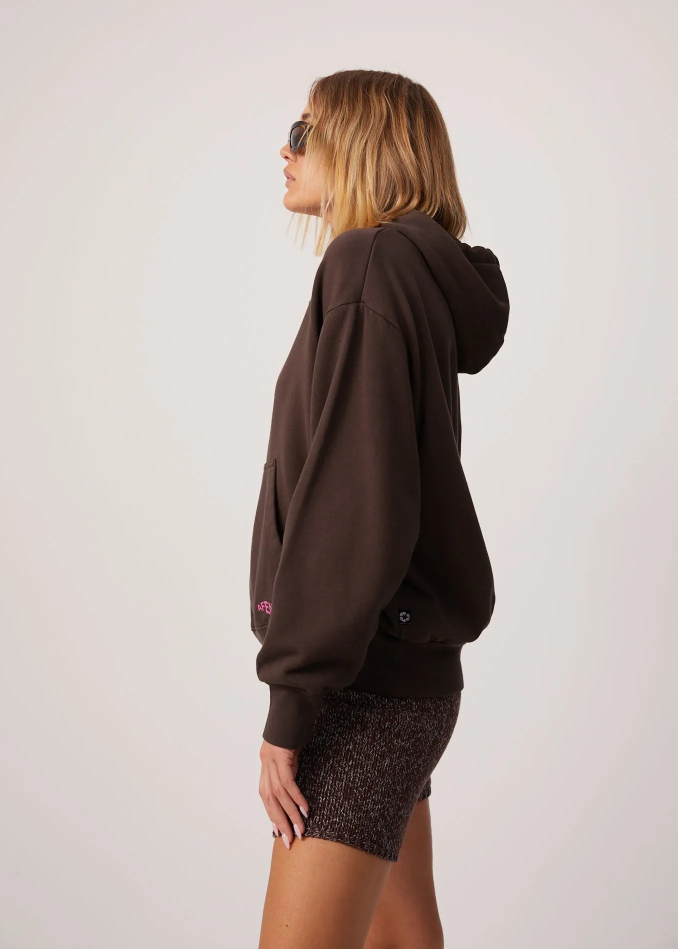 AFENDS Womens Digital Holiday - Floral Hoodie - Coffee