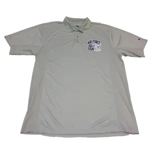 Air Force Falcons Badger Sport Gray Short Sleeve 3 Button Polo T-Shirt (L)