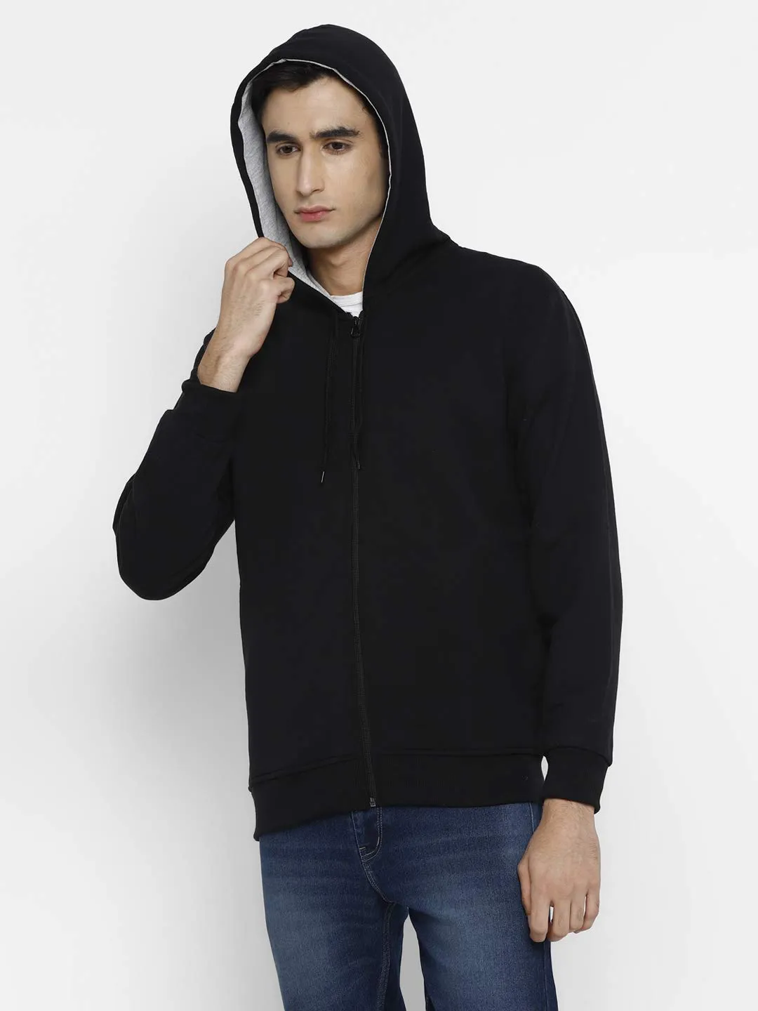 Alan Jones Clothing Men's Cotton Hooded Sweatshirt (Black_XL)