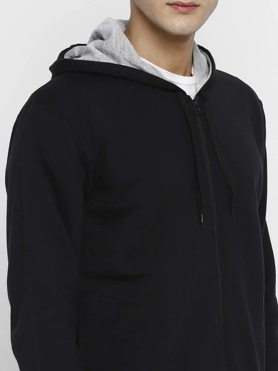 Alan Jones Clothing Men's Cotton Hooded Sweatshirt (Black_XL)