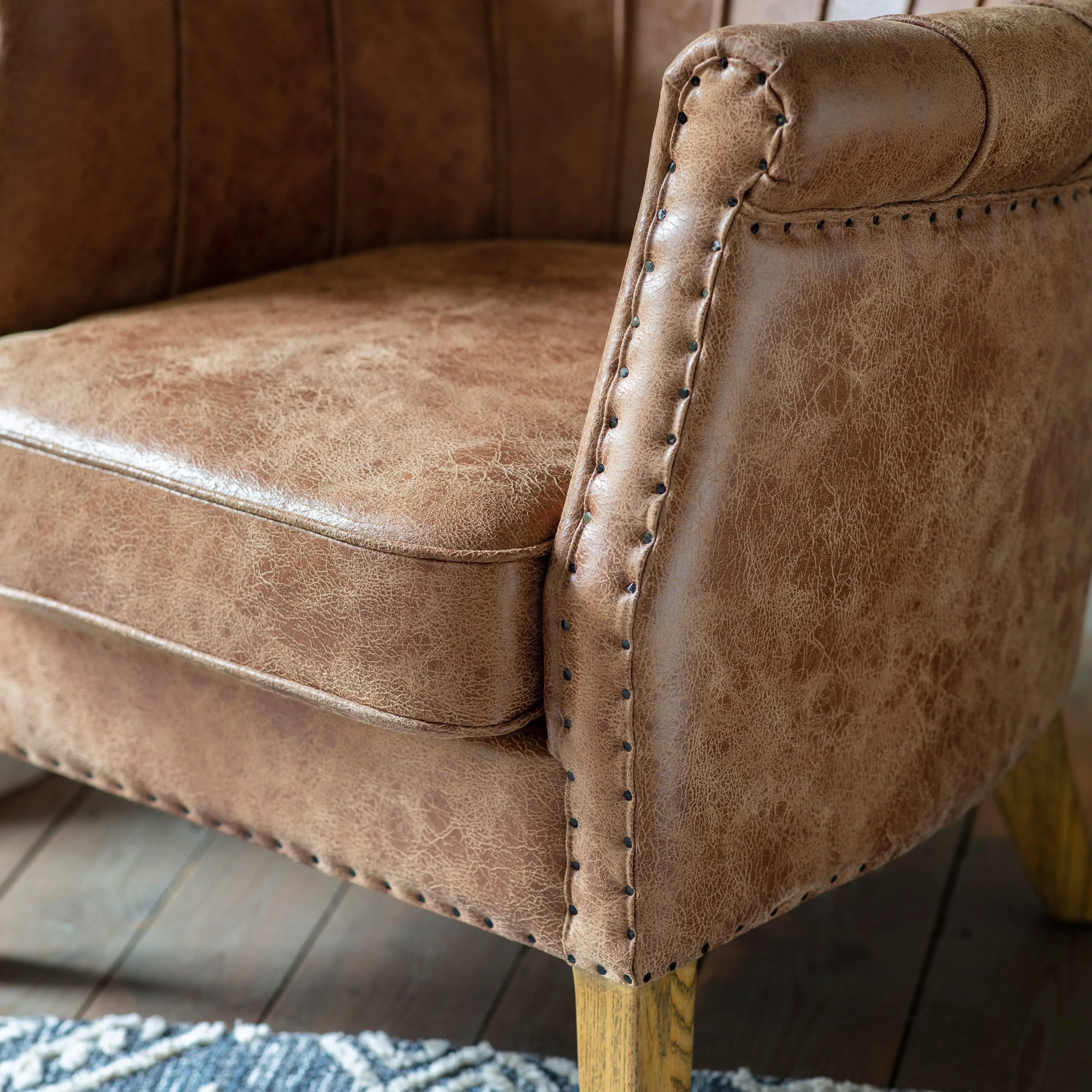 Amos Hickman Armchair Brown Leather