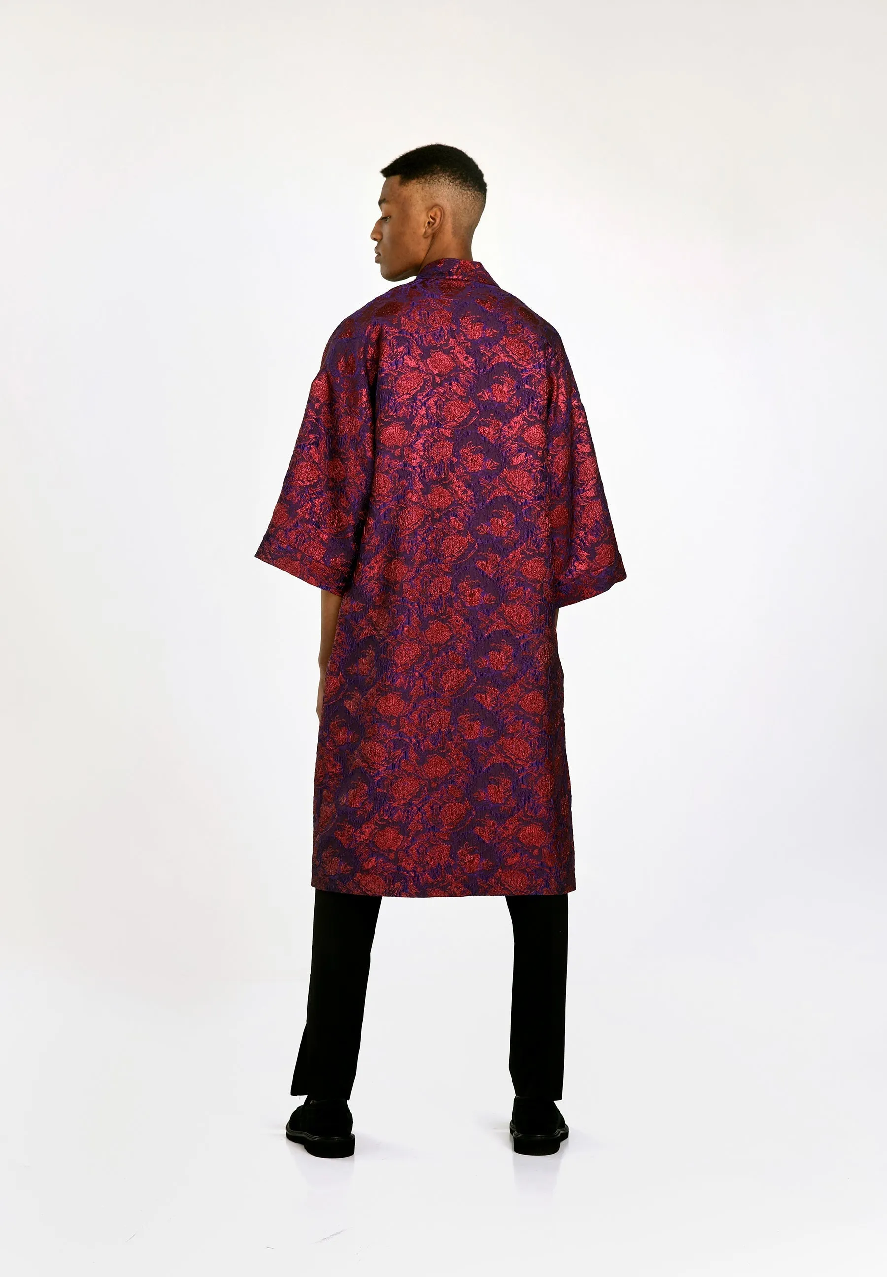 ASTORIA KIMONO WRAP JACKET -  Red lilac florals - Rentals