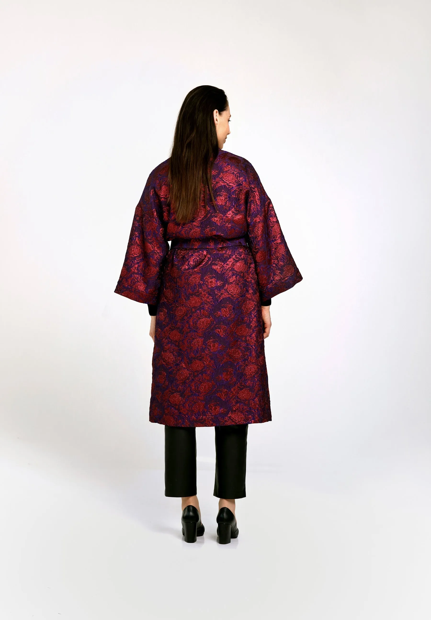 ASTORIA KIMONO WRAP JACKET -  Red lilac florals - Rentals