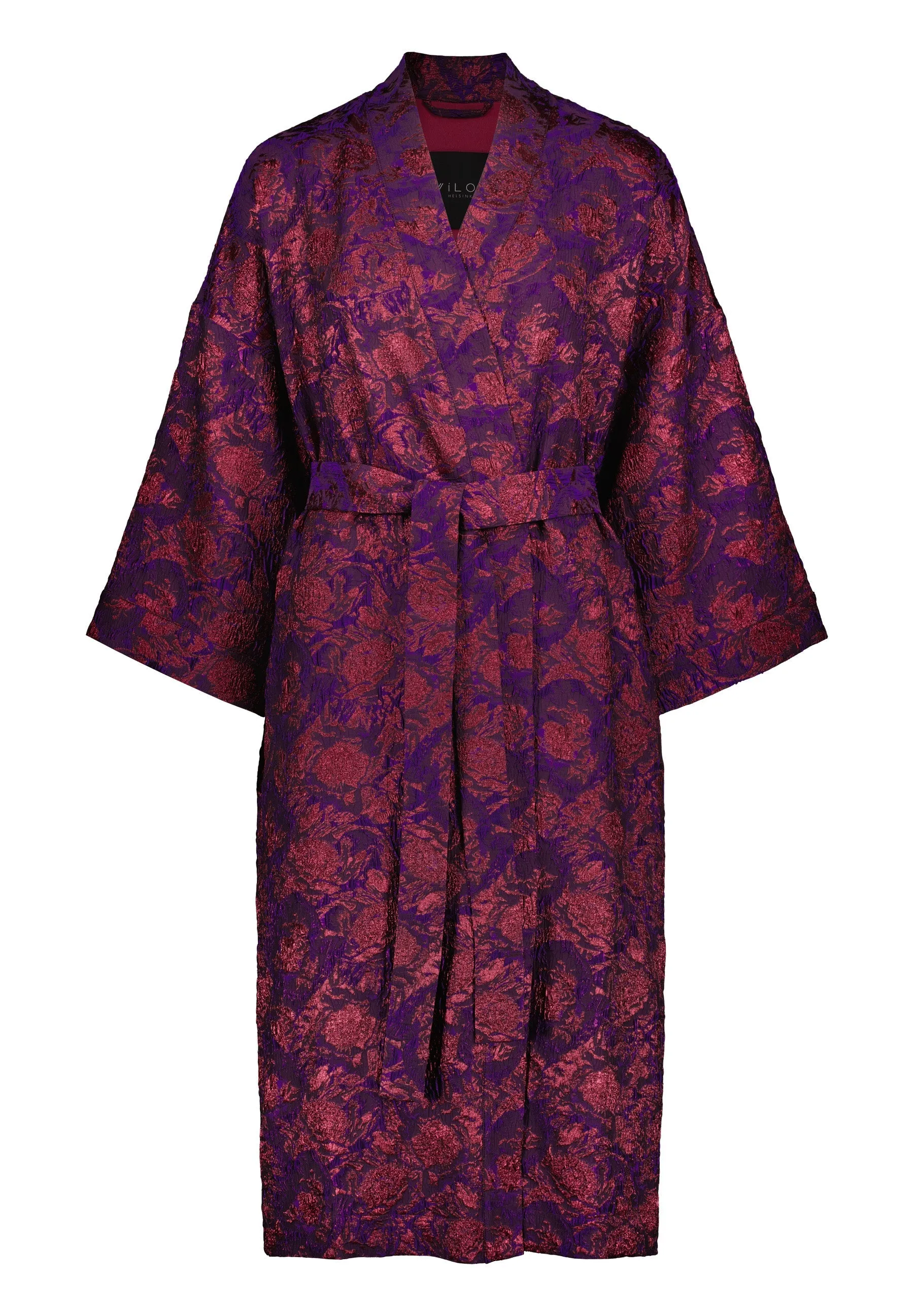 ASTORIA KIMONO WRAP JACKET -  Red lilac florals - Rentals