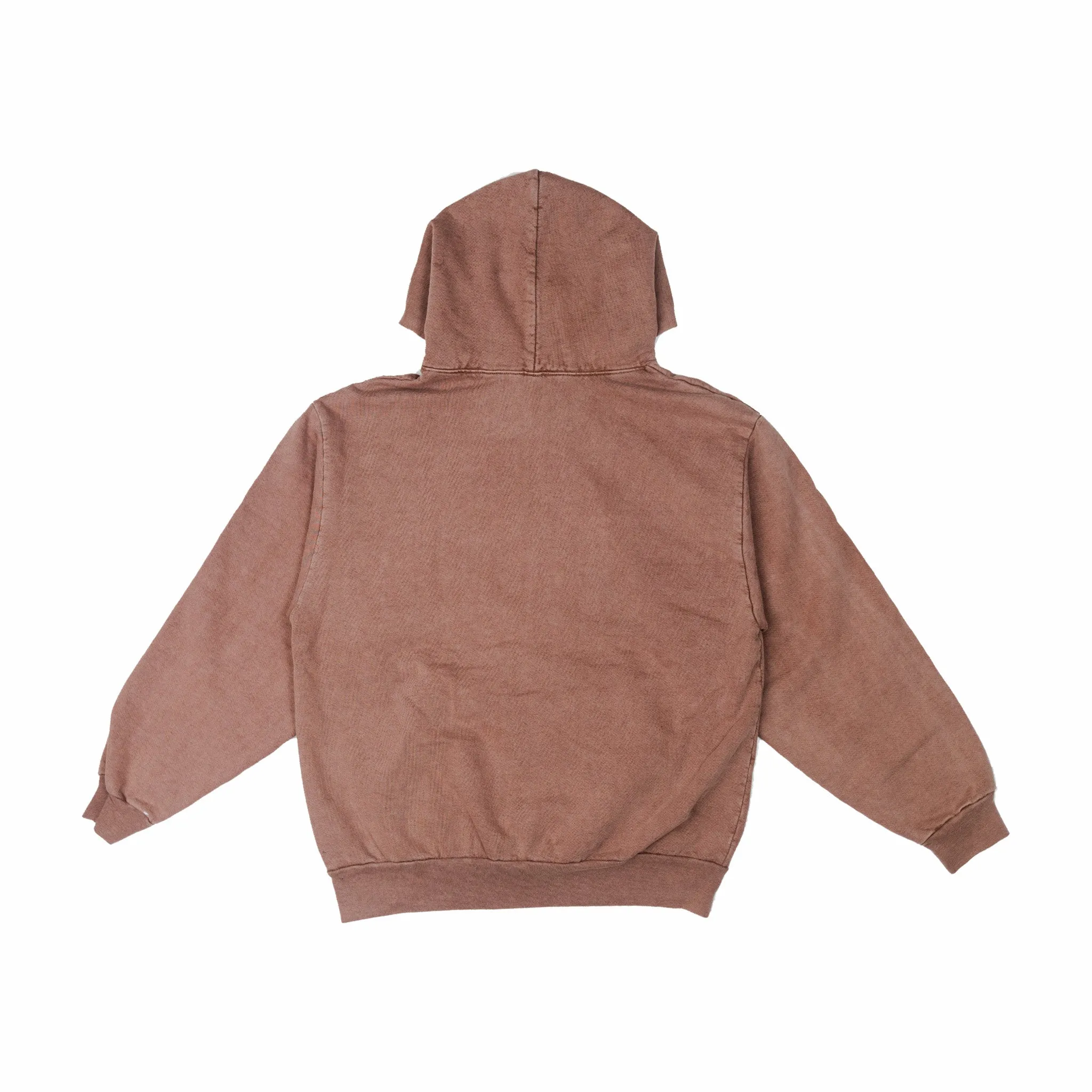 August "Puff Logo" 14oz Pigment Dyed Hoodie (Patchouli/Cream)