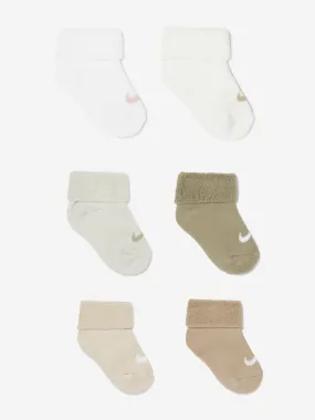 Baby Boys 6 Pack Terry Cuffed Socks Set in Beige