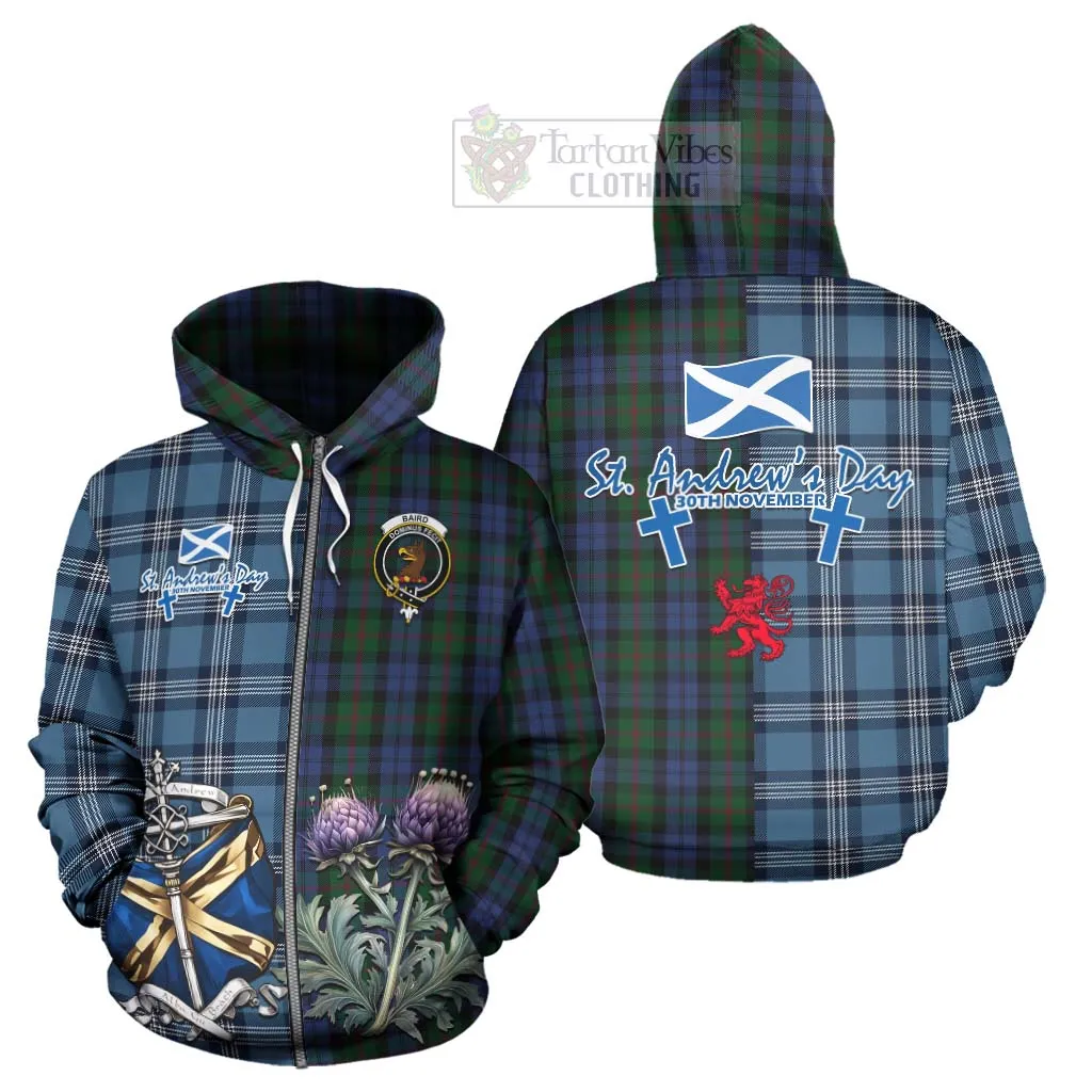 Baird Tartan Hoodie Happy St. Andrew's Day Half Tartan Style