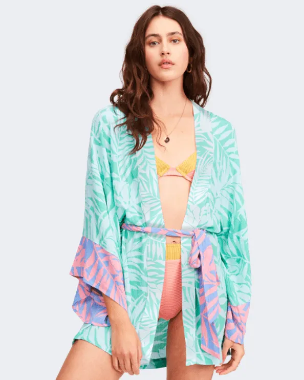 Billabong Loveland Kimono Cover-Up Women Lifestyle Jacket Tropical Green