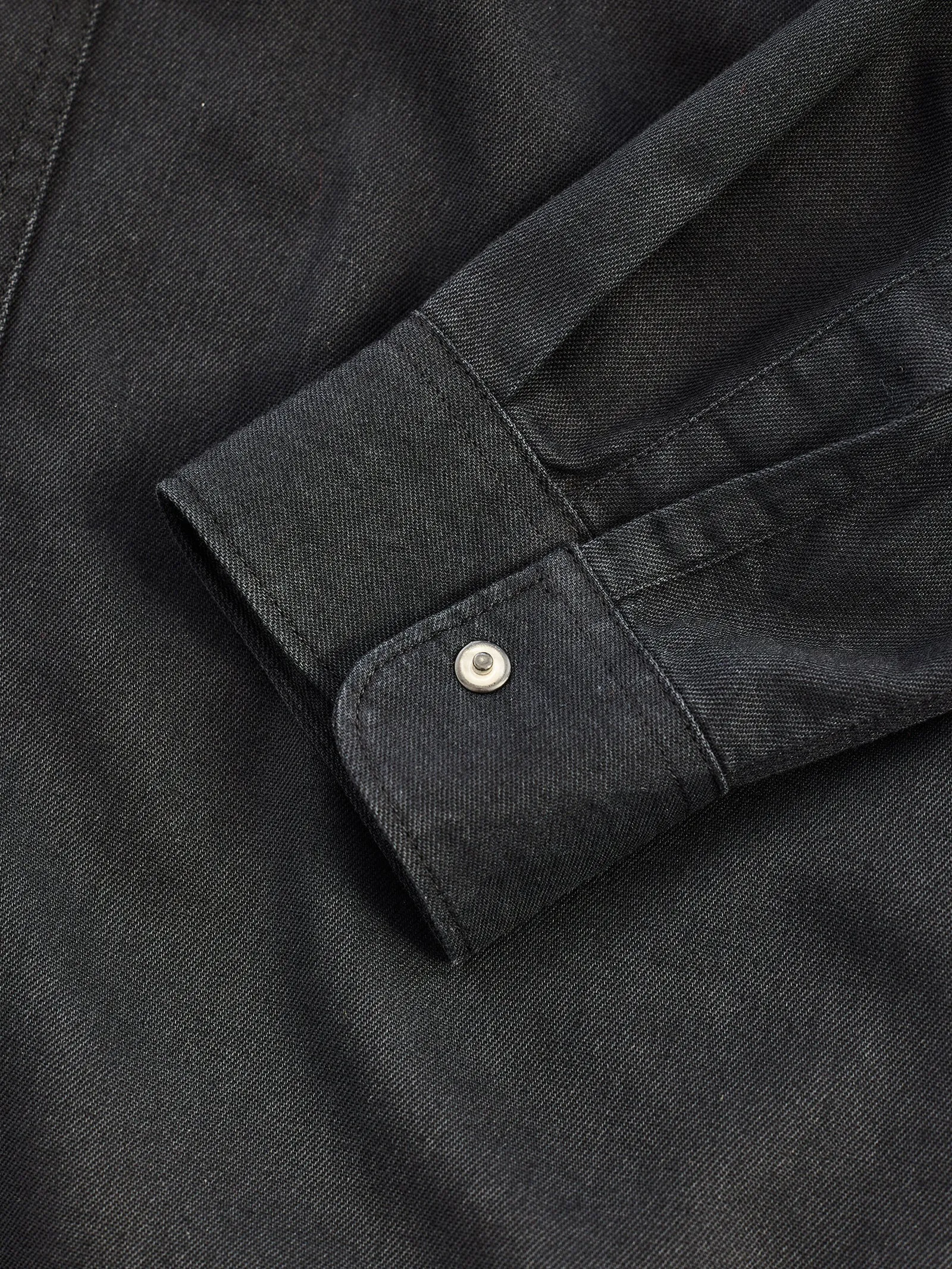 Black Solid Denim Urban Shirt