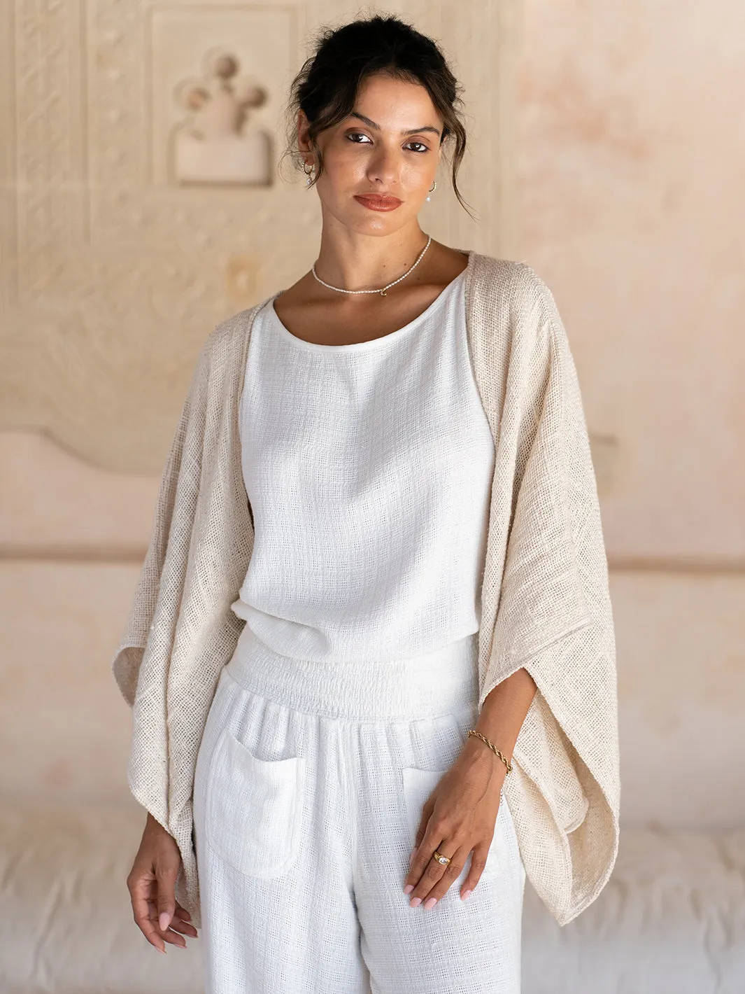 Bloom Cotton Shrug Ecru