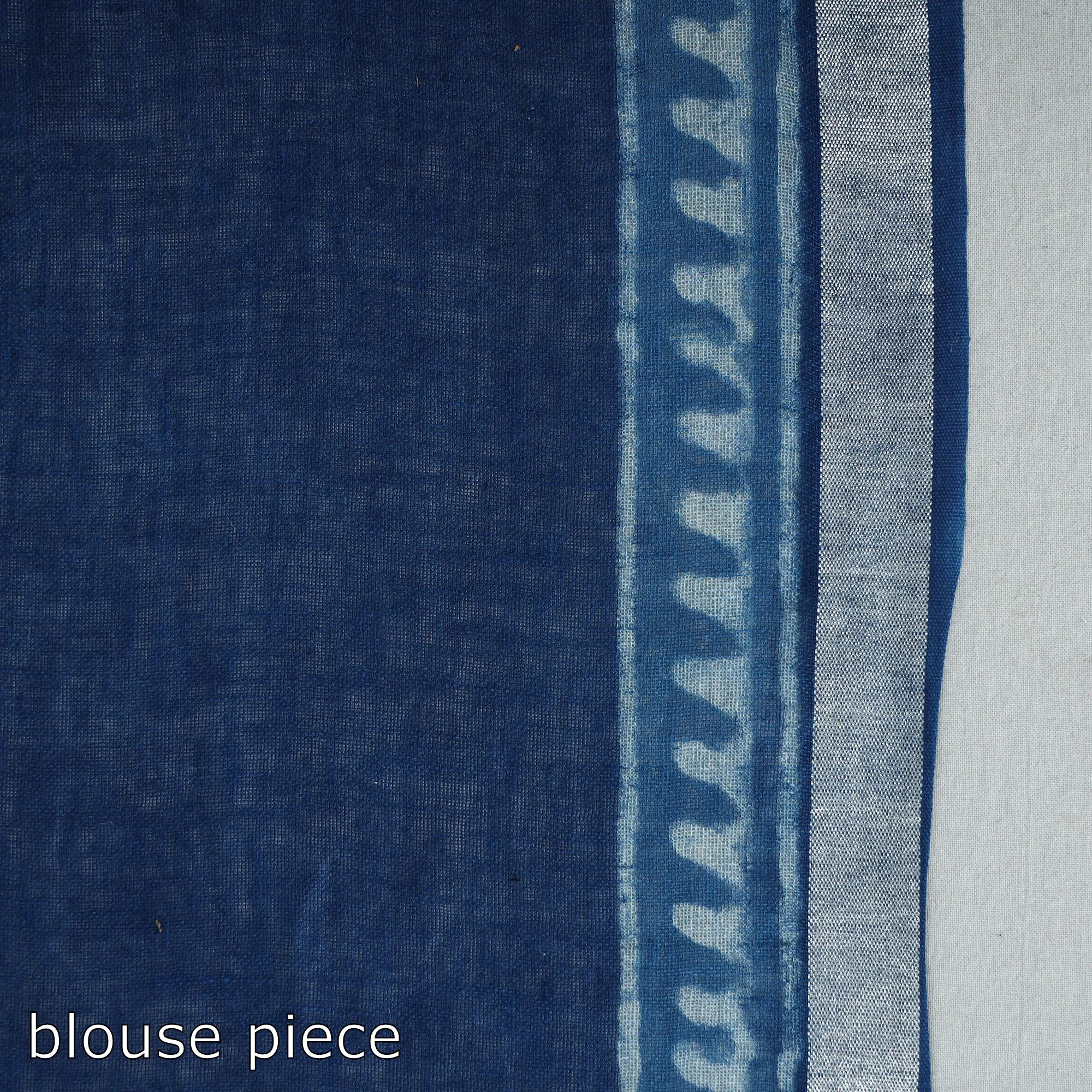 Blue - Sanganeri Block Printed Linen Handloom Saree