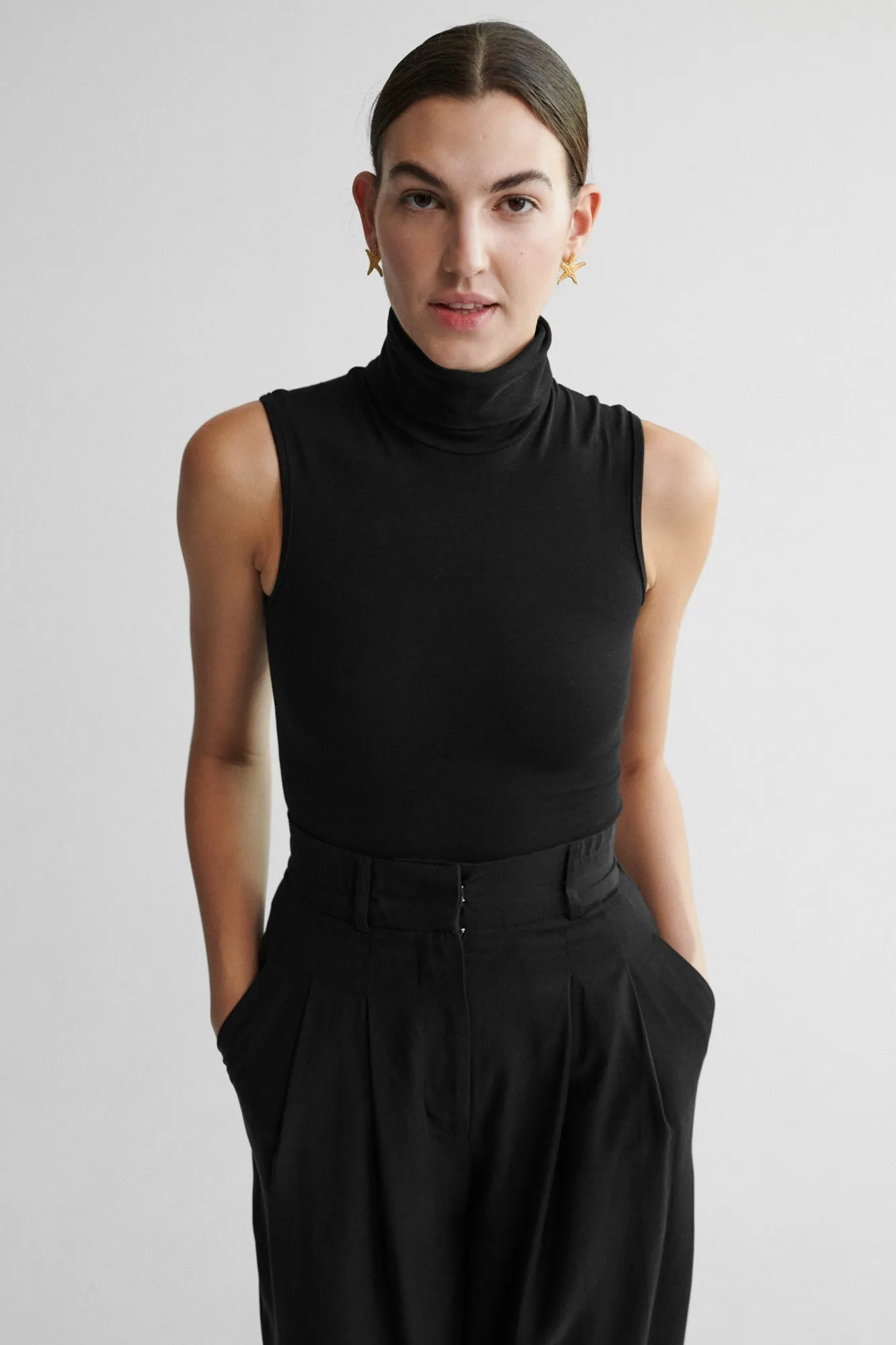 Bodysuit in organic cotton / 01 / 38 / onyx black