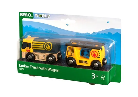 BRIO Vehicle - Tanker Truck with Hose Wagon 33907