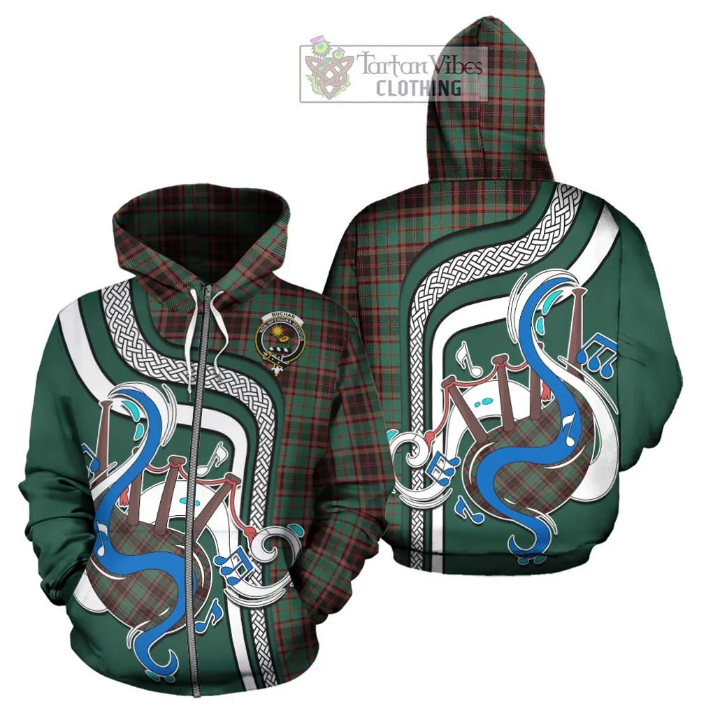 Buchan Ancient Tartan Hoodie with Epic Bagpipe Style