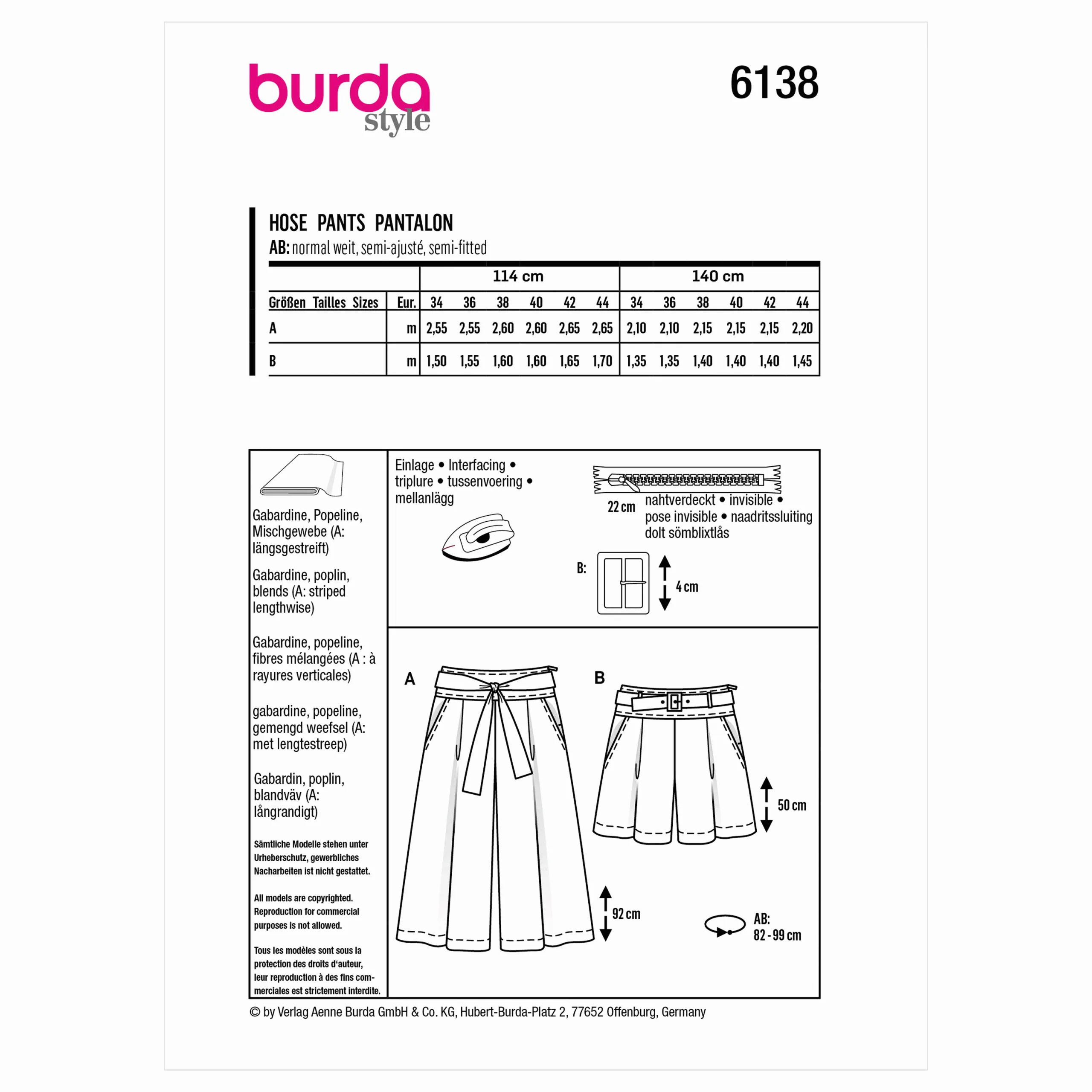 Burda Culottes or Shorts 6138