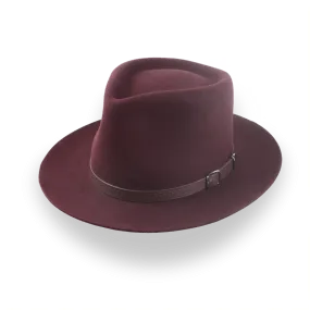 Burgundy Western Fedora in Outback Style | The Compass