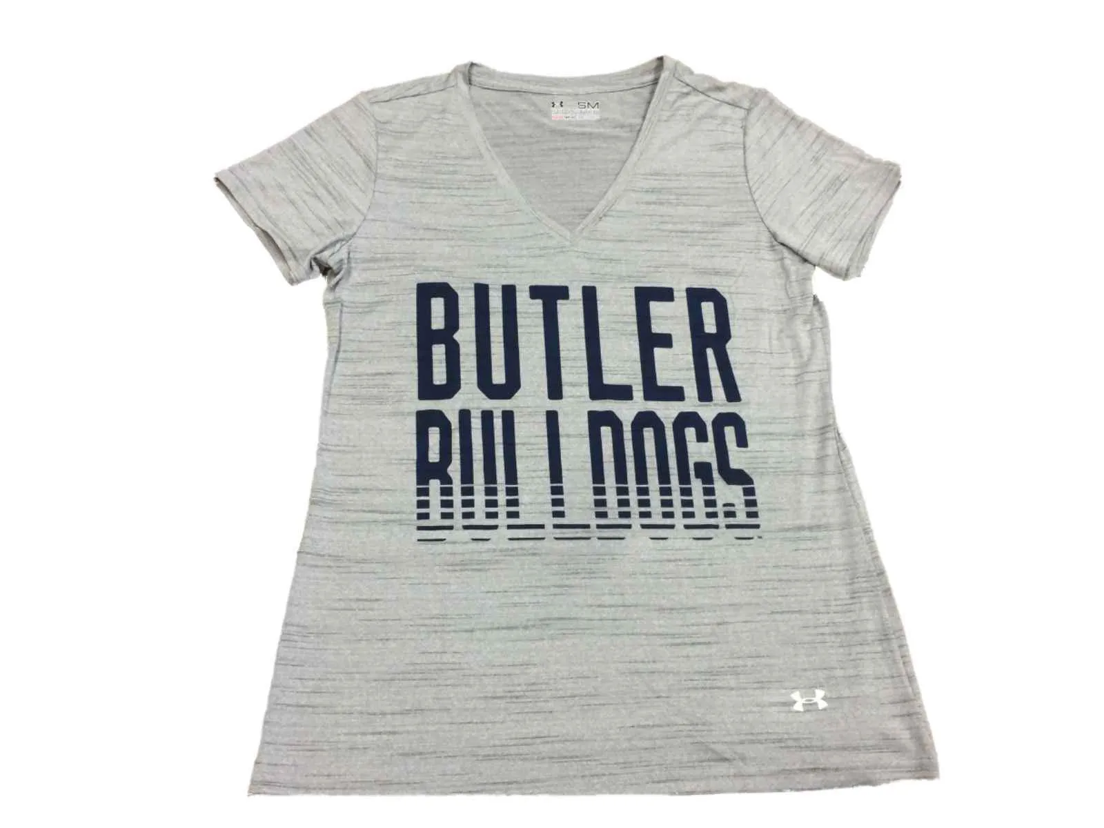 Butler Bulldogs Under Armour WOMENS Gray Anti-Odor Heatgear V-Neck T-Shirt (S)