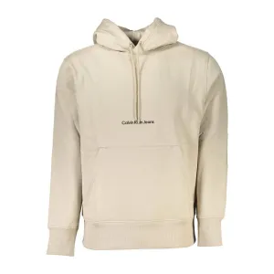 Calvin Klein Beige Fleece-Lined Hoodie - Timeless Comfort