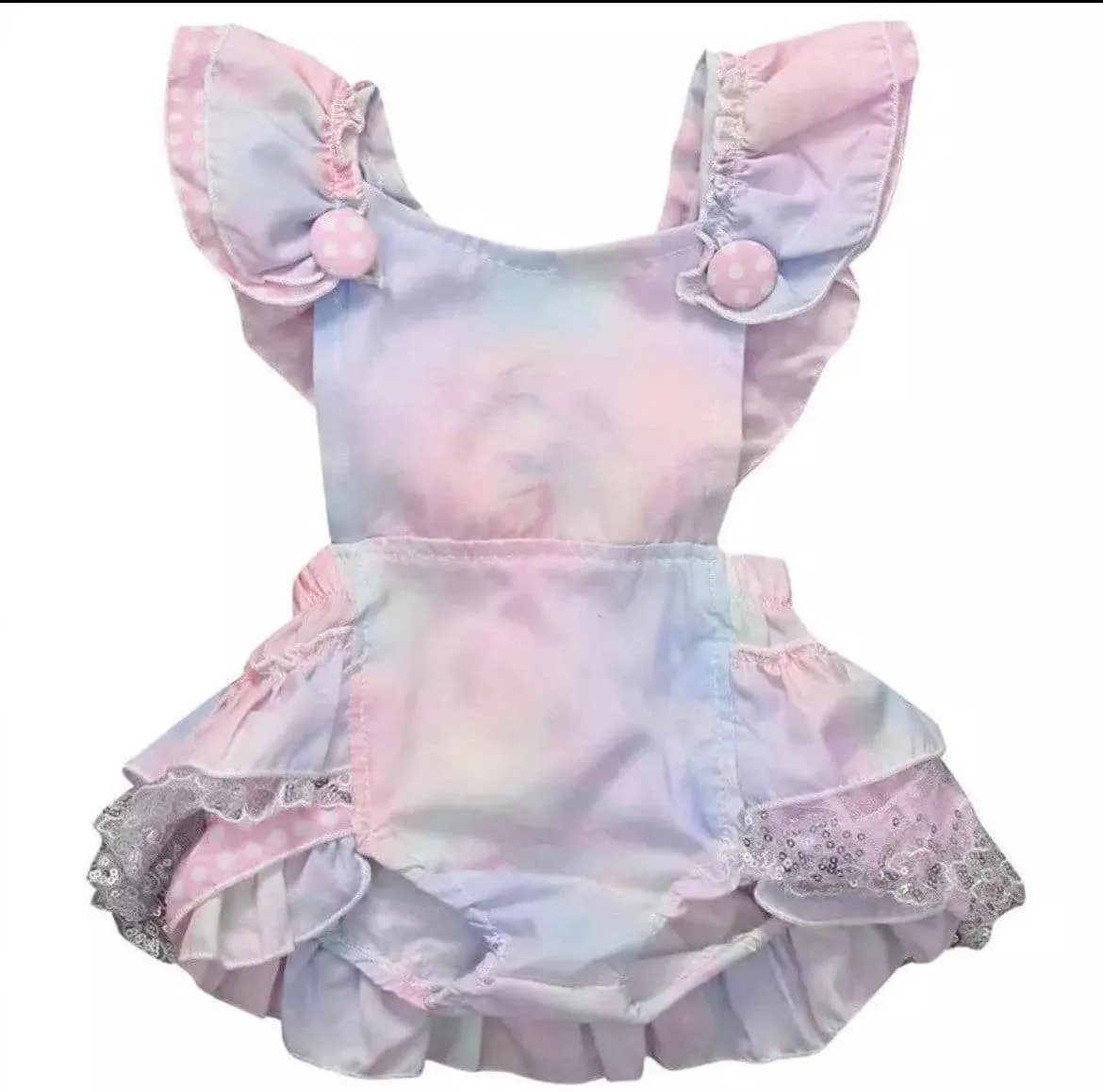 Candy - Pastel Ocean Baby Lace Frill Romper