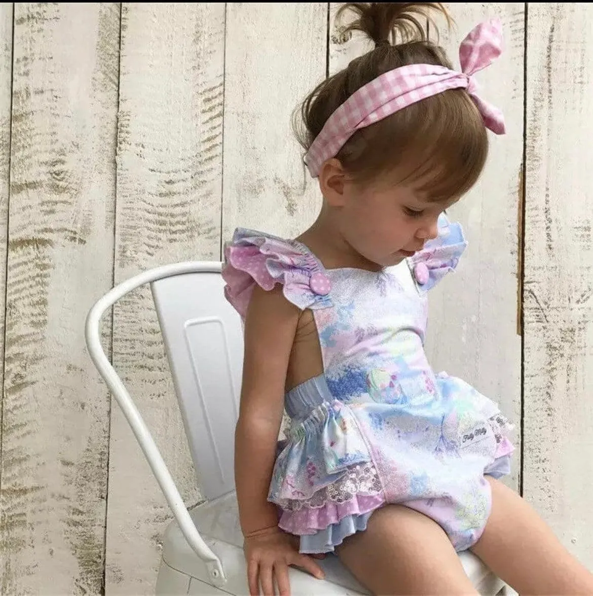 Candy - Pastel Ocean Baby Lace Frill Romper