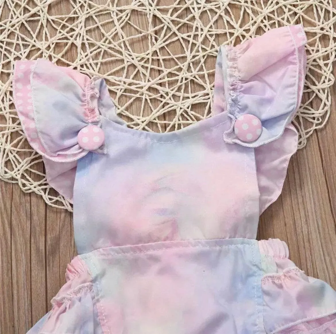 Candy - Pastel Ocean Baby Lace Frill Romper