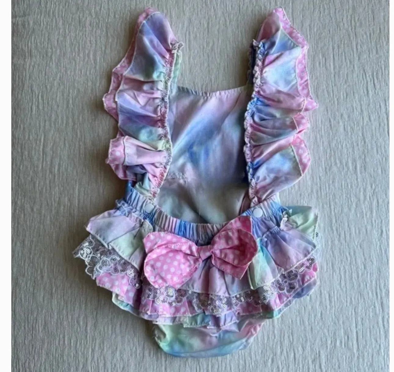 Candy - Pastel Ocean Baby Lace Frill Romper