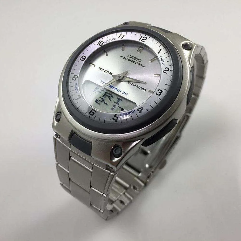 Casio AW-80D-7AVDF Silver Stainless Steel Strap Watch for Men