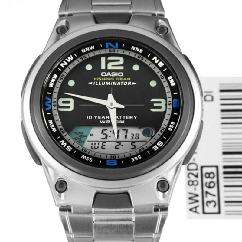 Casio AW-82D-1AV Silver Stainless Steel Strap Watch for Men