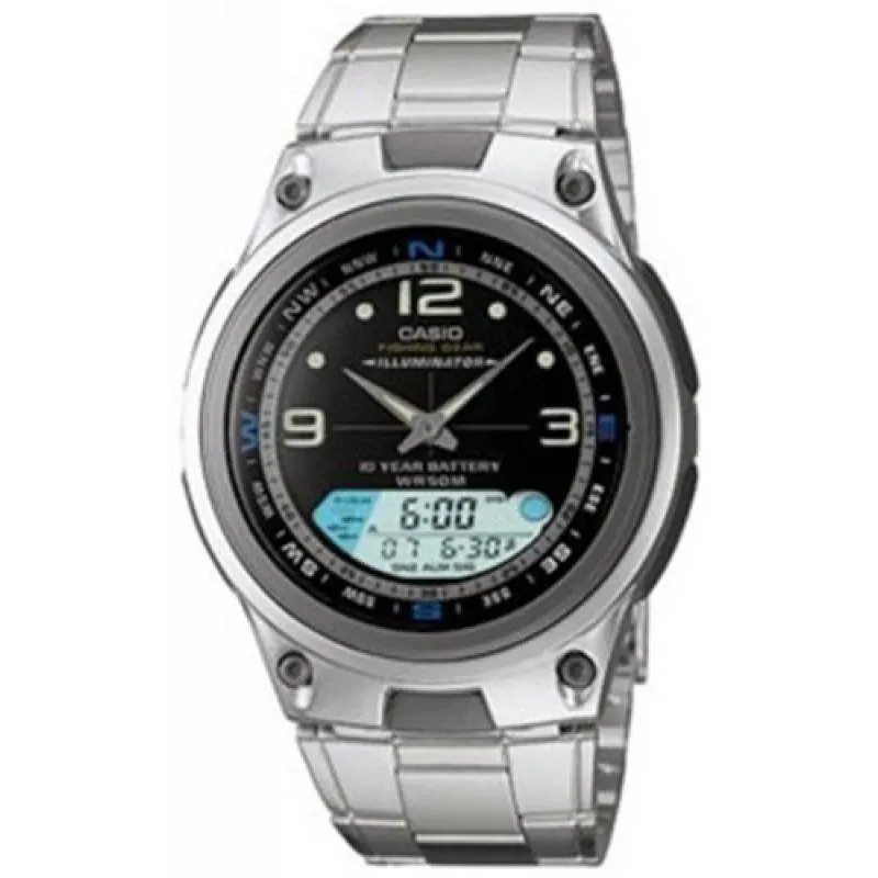 Casio AW-82D-1AV Silver Stainless Steel Strap Watch for Men