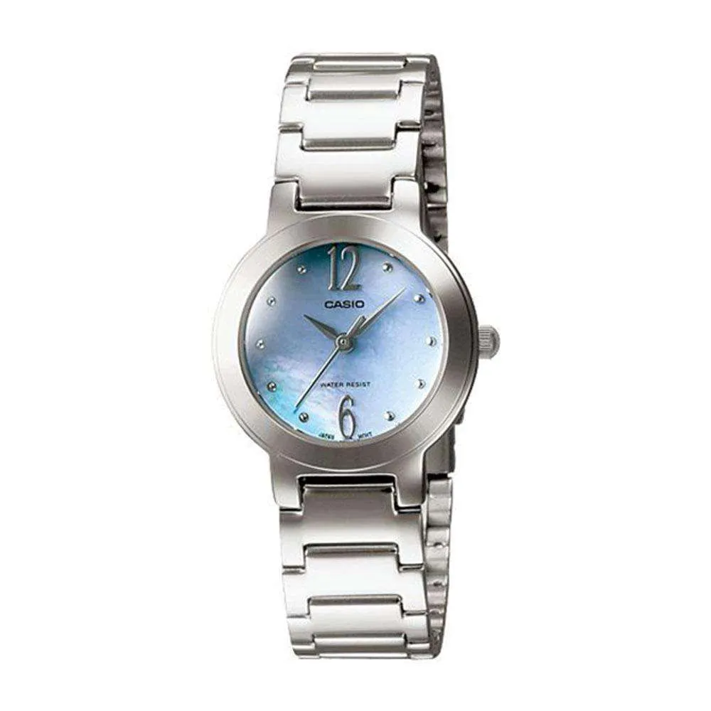 Casio LTP-1191A-2A Silver/Blue Stainless Steel Watch for Women