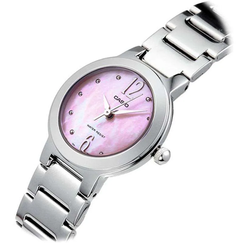 Casio LTP-1191A-4A1 Silver/Pink Stainless Steel Watch for Women