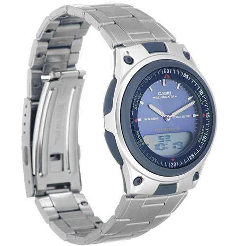 Casio Standard Men's Silver Stainless Steel Strap Watch- AW-80D-2AVDF