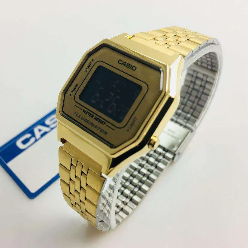 Casio Vintage LA680WGA-9B Gold Plated Watch For Women