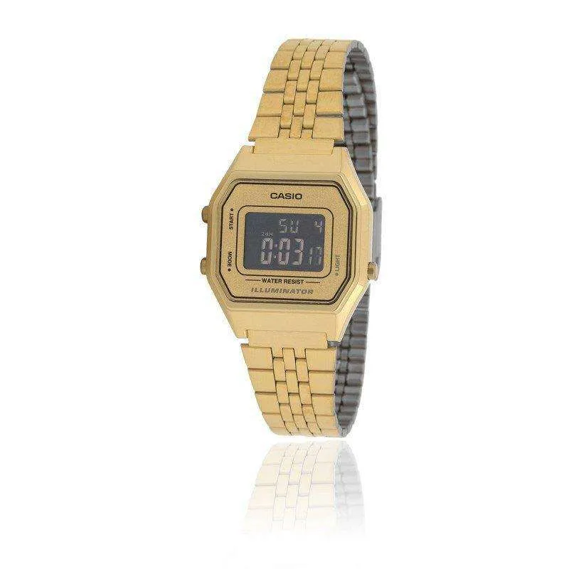 Casio Vintage LA680WGA-9B Gold Plated Watch For Women