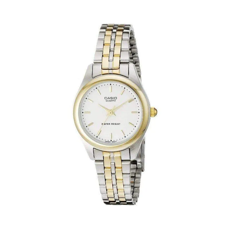 Casio Vintage Women's Silver & Gold Stainless Steel Strap Watch- LTP-1129G-7ARDF