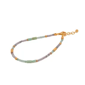 Chrysoprase and Labradorite 3mm Bracelet Fair Trade 24K Gold Vermeil