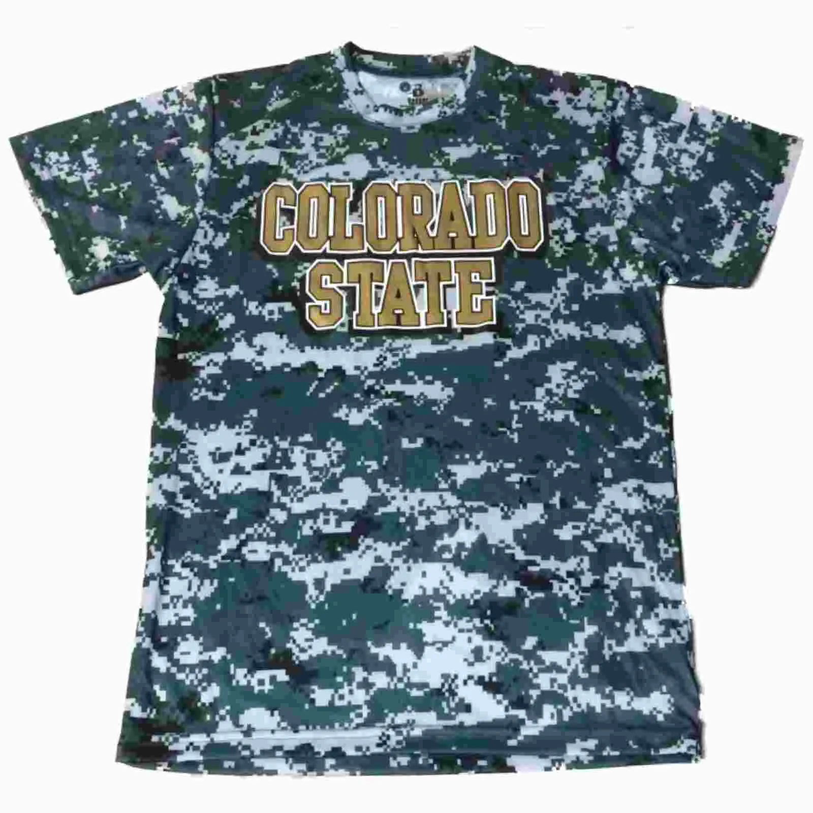 Colorado State Rams Badger Sport YOUTH Green Digital Camo SS T-Shirt (M)