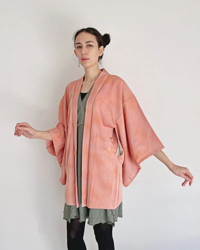 Coral Pink Haori Kimono Jacket