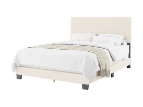 Cream Boucle Queen Bed